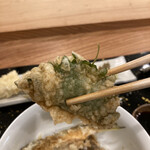 てんぷら 一心 - ⒍鯵のなめろう～大葉に巻いて