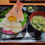 鮮活 喰で!! - ◇帆立甘海老丼