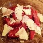 横浜馬車道 旬の肉料理イタリアン オステリア・アウストロ - 2013.4.花愁仔豚レバー、ハツのカルパッチョ