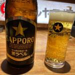 Maruyasu Sakaba - 瓶ビール（550円）。