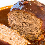 とわいらいと - 【2022年09月】ハンバーグ200g、ライス付＠900円、断面。