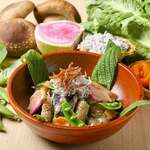 Kishu blessings and vegetable salad