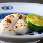 旬菜魚 藍 - とろり滑らかな天然河豚の白子焼き～。