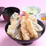 Ten-don (tempura rice bowl) set meal
