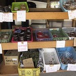 そば処 石畳むら - 店の外でおいしそうなワラビの束などが売っている！