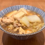 Creamy stew of local chicken and Chinese cabbage