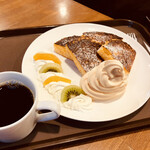 スウィートエッグス - フレンチパンケーキ980+ブレンドコーヒー470-¥100 = 税別¥1,350