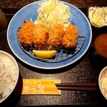 かつ雅 - かきフライ定食(1400円＋税)