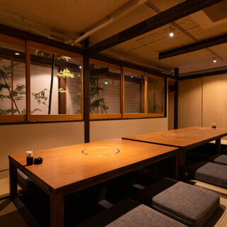 This is a spacious room with a sunken kotatsu that seats 8 people. Perfect for parties.