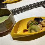 上野 寿司 個室 天通 - 抹茶とほうじ茶アイスと白玉