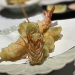 上野 寿司 個室 天通 - 天ぷら、キス、ギンナン、エビ