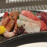 上野 寿司 個室 天通 - 赤身、中トロ、真鯛、甘エビ