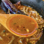 そば切り　高陣 - 【2022年09月】揚げナスカレーそば＠1,480円、スープアップ。