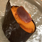 木挽町 とも樹 - バフンウニです。トッピングは奈良漬け