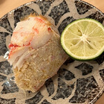 木挽町 とも樹 - 噴火湾の毛蟹です。薬味は酢橘