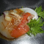 aura dining - 前菜　（コース１例：要予約）築地より直送の新鮮な　前菜。