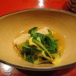 草喰 なかひがし - 4月止め肴　独活　クレソン　黄ニラ、