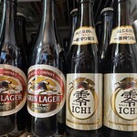 うな忠 - ビール中瓶、ノンアルコール