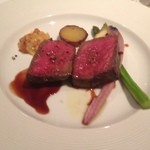 リストランティーノ ルベロ - ★8　米沢牛イチボのビステッカ　レモンのモスタルダ添え