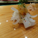 天寿し - 天寿しといえばコレ！ともいうべき芸術品のようなイカ。超ネットリで甘い。 スダチでサッパリと