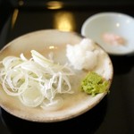 18792663 - 薬味（本山葵・葱・大根おろし）（藻塩）
