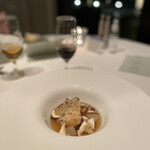 マレッタ - 甘鯛の鱗焼きと松茸の炙り　ツブ貝　銀杏　酢橘　焼き茄子のロワイヤルと松茸香るコンソメ