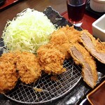 Niigata Katsu Ichi - 「ヒレかつとカキフライ定食」のメイン