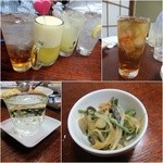 酒蔵十字屋 - 飲み物は記憶無し・・・。ウーロンハイ￥380・一の蔵￥500・お通し