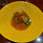 礒田 - イクラ、春菊、菊花、舞茸のお浸し