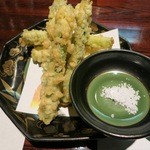 酒菜一 - アスパラの天ぷらです。