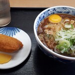 めん処　船食 - 天玉そば500円　いなり110円