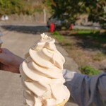 ごーる堂 ソフトクリーム直営店 - 越前きな粉ソフト(溶けるの早く少し食べた)