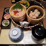 Ohitsugohan Shirokujichuu - ふたつのおひつご飯が楽しめるセットもあり。