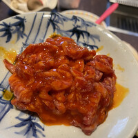 焼肉 きたん 法善寺 - 攪拌して濃厚な味わい。