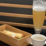 四季彩ダイニング　春 - ズワイガニの春巻きとほおずき。