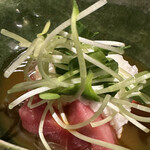 四季彩ダイニング　春 - 鮪（中トロ・赤身・天身）ヤマトイモのせ。