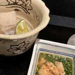 四季彩ダイニング　春 - 平目 あん肝ポン酢かお塩で。