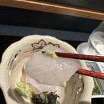 四季彩ダイニング　春 - 平目 あん肝ポン酢かお塩で。