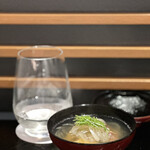 四季彩ダイニング　春 - お椀 牛ホホ肉と焼き茄子。