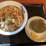 うどん・そば 今庄 - 旦那さんかけうどんにこんぶおにぎり