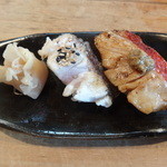 鮨 笹元 - 黒ムツと金目鯛の焼き寿司