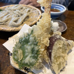 うずら家 - 天ざる蕎麦の天ぷら