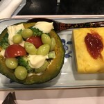 雅亭 - かぼちゃかっぷサラダ/厚焼玉子