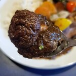 脱サラカレー 黒53 - 小麦粉を深煎りした「黒カレー」※素揚げのシイタケものってます