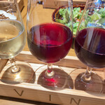 博多ワイン醸造所 竹乃屋 - 本日のタップワイン３種飲み比べ　¥980