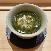 一宇 - 鱈白子 あおさとトリュフの茶碗蒸し