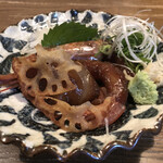 焼酎道楽 金星 - 海老とホタテの紹興酒漬