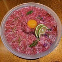銀座 ちかみつ 並木通り - 先付け 鹿児島県産内もものユッケ