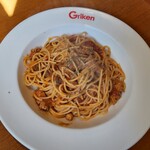 Griken - トリッパ（牛ハチの巣）のトマト煮込みパスタ