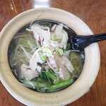 土鍋・大餃子 - 鶏肉塩ラーメン＋半チャーハン